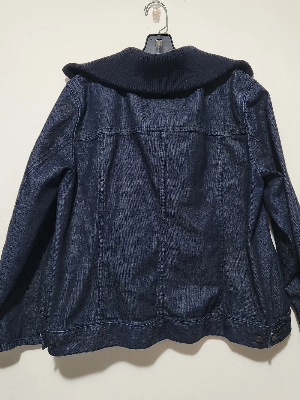 Denim Knit Jacket Sweater Collar Full-Zip Front Pockets Gorpcore-adjacent 22 WP